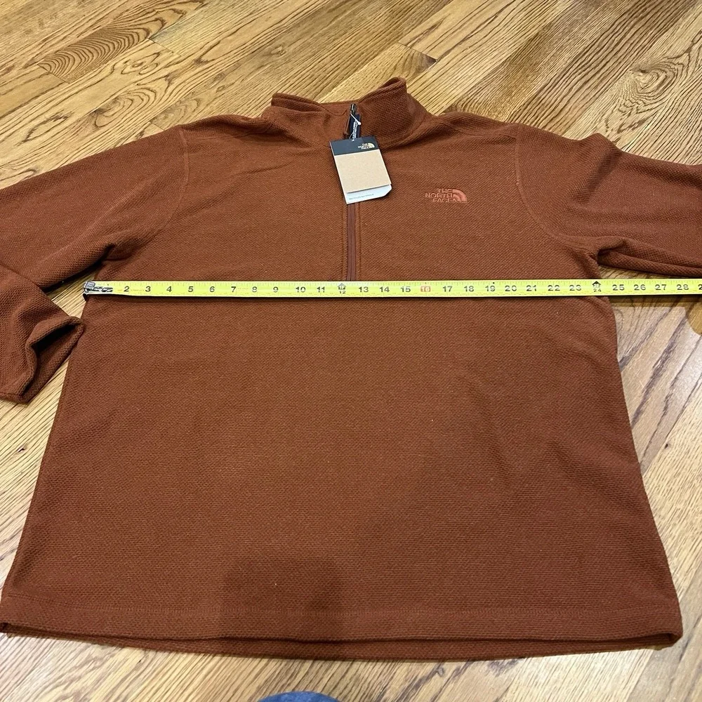 The North Face Mens Textured Quarter Zip Fleece Brandy Brown NF0A3YR1 XL